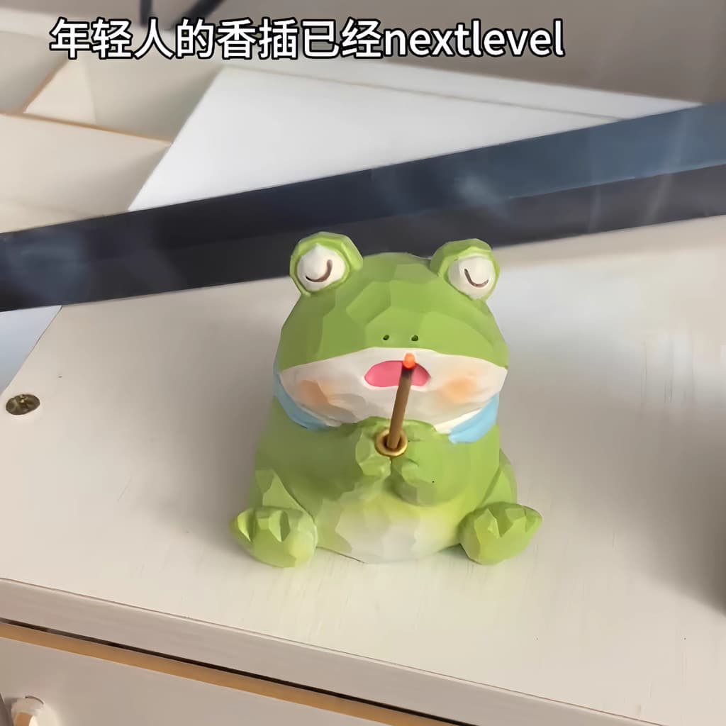 Gatinho sapo ornamentos de escritório cura emocional Desktop ornamentos casa sala estar criativo incenso em
