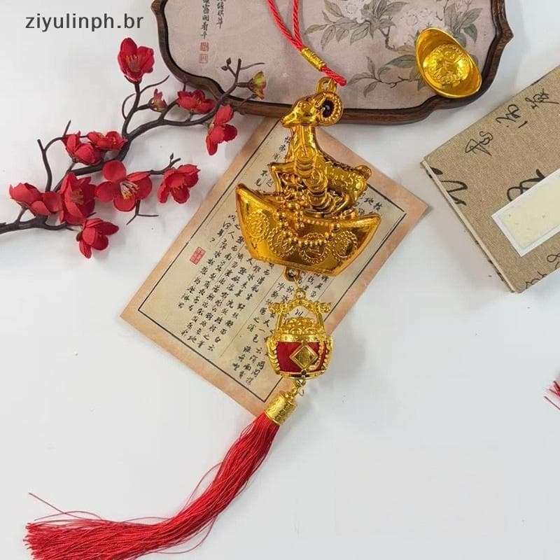 ziyulinph 2027 Ano Da Cabra Luy Pendurado Ornamento Premium Red sel Decoração Para Festival Primavera Festa Em Casa De P