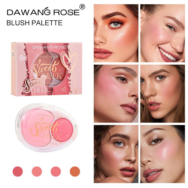 Paleta de Blush de duas cores fosco pó delicado maquiagem Natural tez brilhante adequada para maquiagem diária