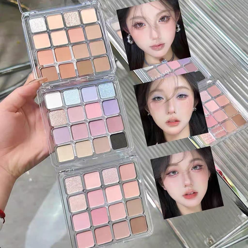 Pure Desire Pseudo-Makeup Paleta de sombras de 16 cores Baixa saturação Fosco Perolado Branco Água fervente Luz Maquiage