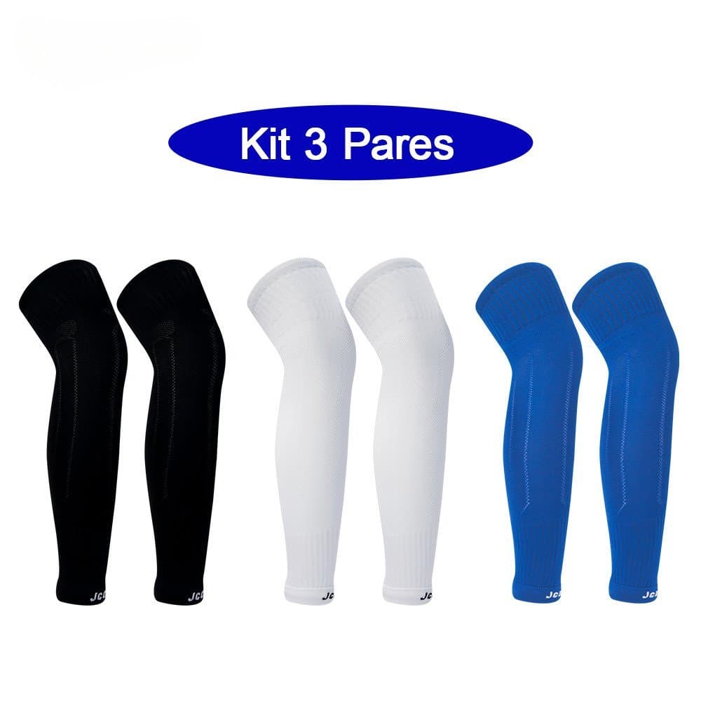Kit 3 Pares CANELITO Meia De Proteção Para Perna Futebol Suporte Profissional Unisex