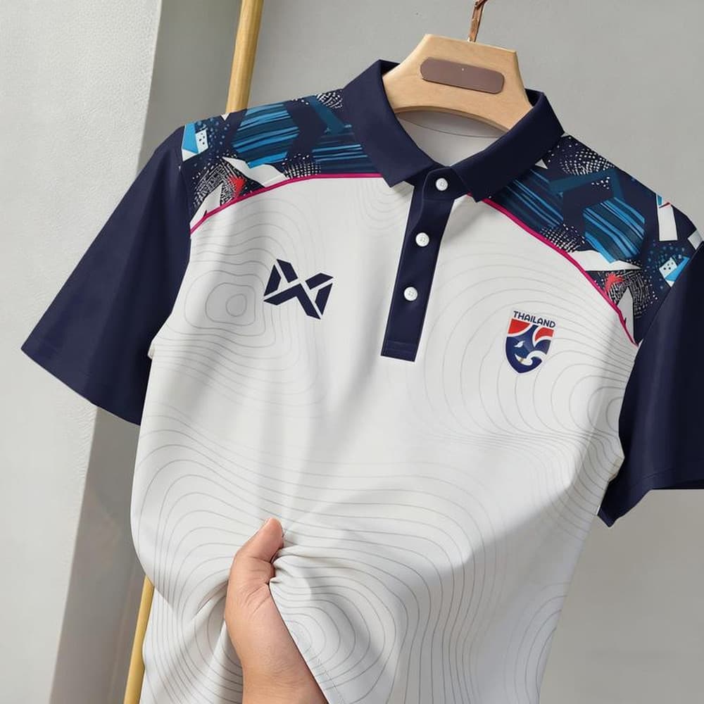 Camisa Polo de futebol de manga curta estampada com padrões de bandeira nacional e novo Design de logotipo, adequada par