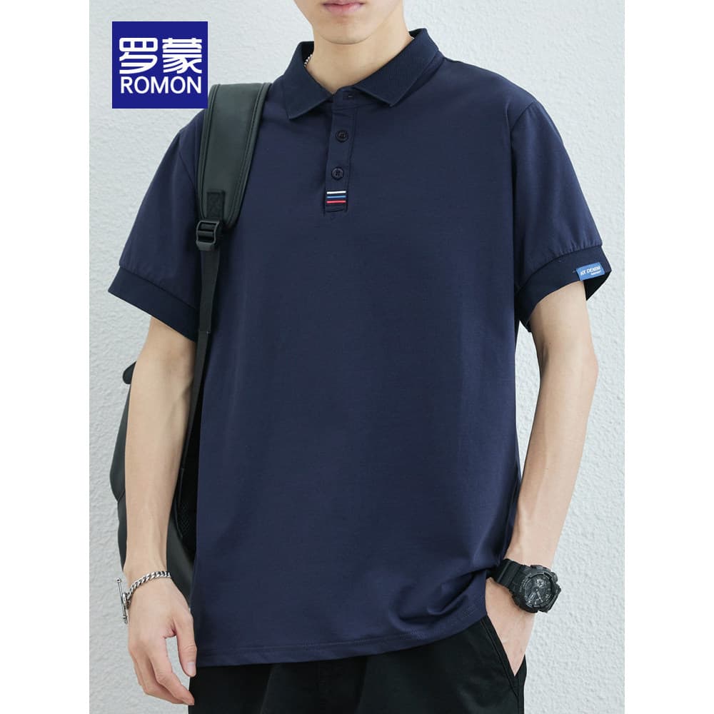 Lomon camisa polo de manga curta masculina verão 2026 novo estilo Casual americano na moda lapela solta All-Match meia m