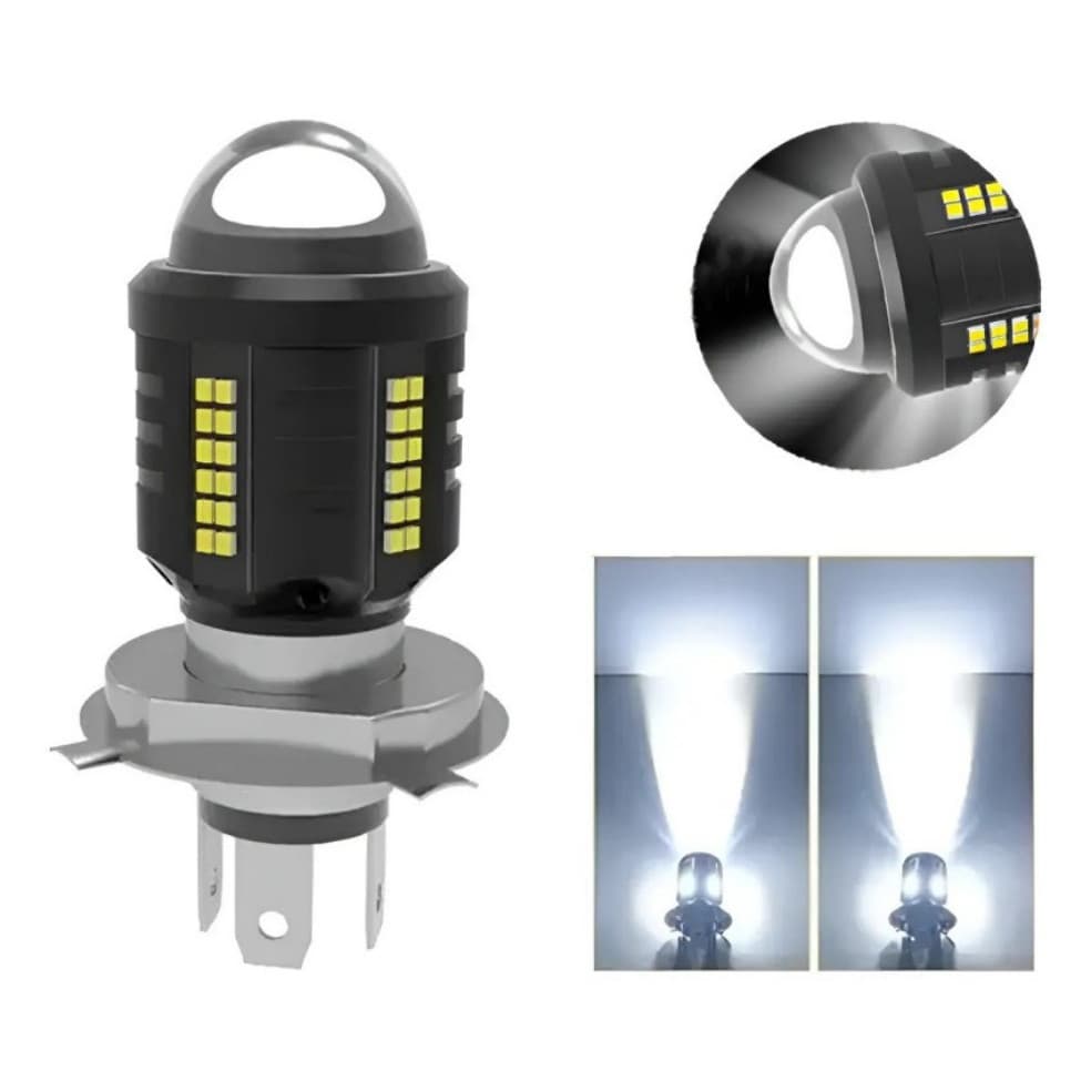 Lâmpada Led 6500k H4 Projetor 360o Para Moto E Carro 1pcs H4 Super Branca 6500k