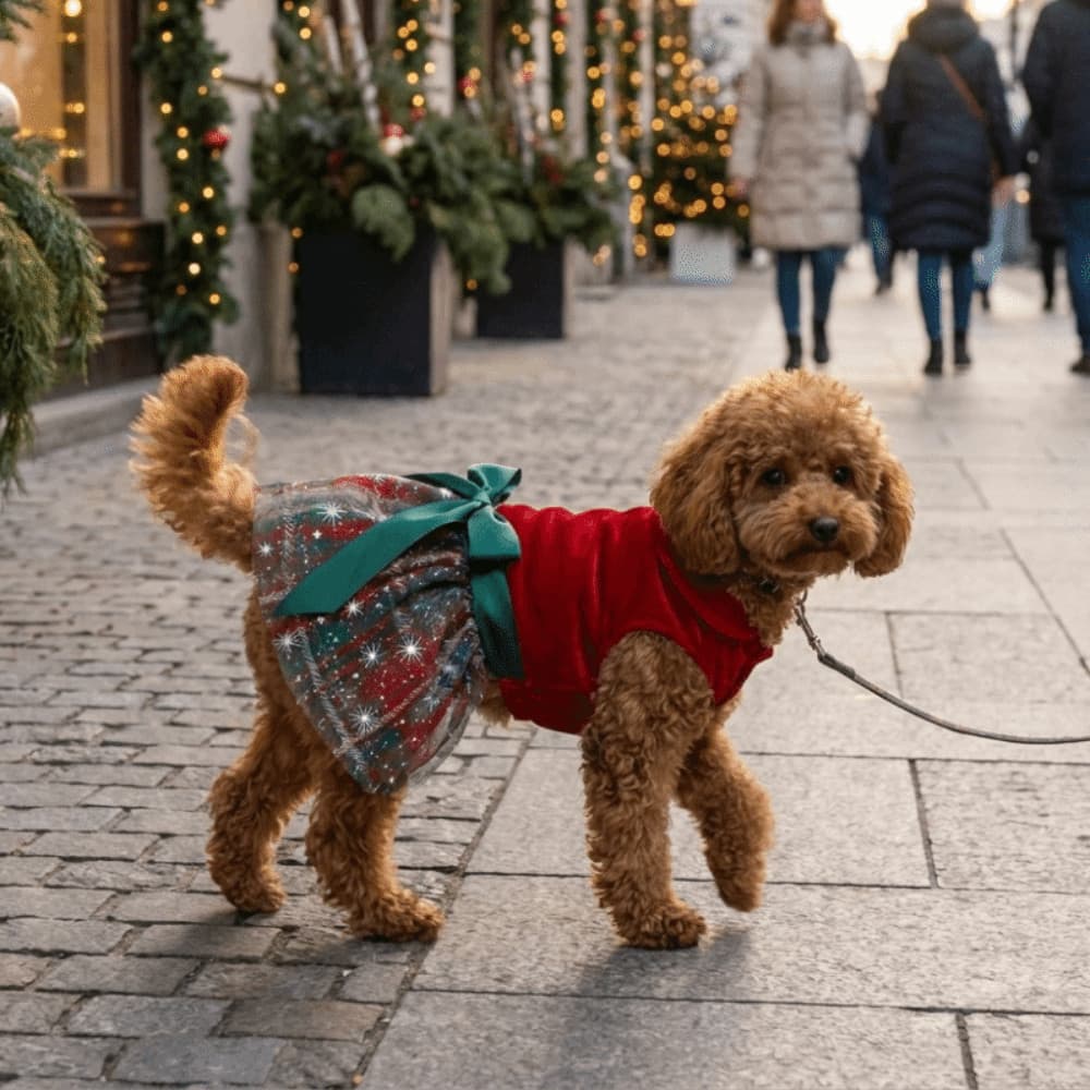 Saia De Princesa Para Cachorro , Com Laço , Vestido Colorido De Natal , Tule Sem Mangas Tema