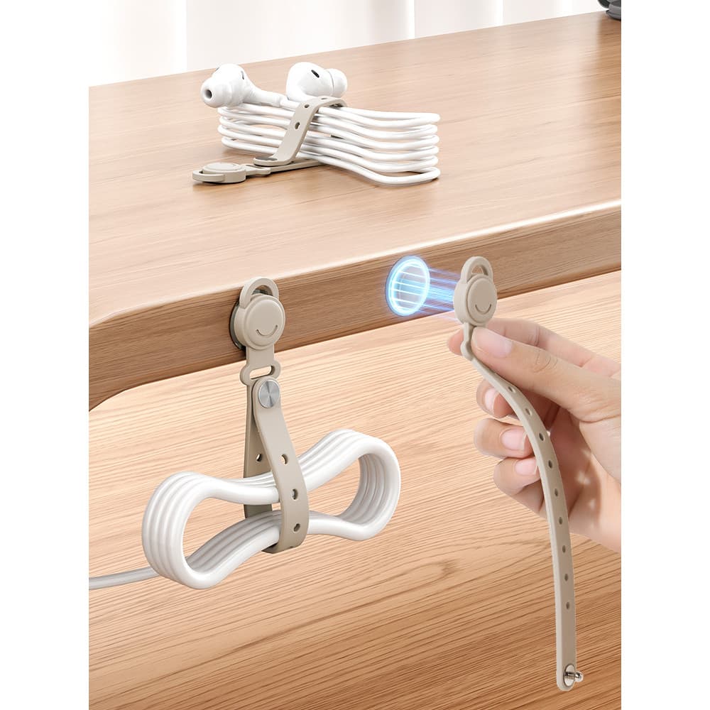 Organizador de cabo de Silicone com organizador de cabo magnético, armazenamento de cabo de dados, ferramenta útil, supo