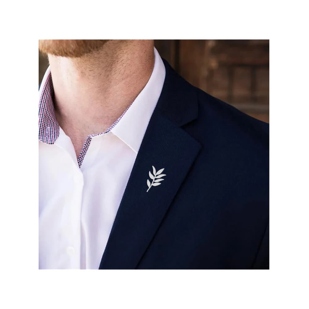 Broche De Ramo De Oliveira E Colarinho De Aço Plano Roupas Estilo Masculino Distintivo