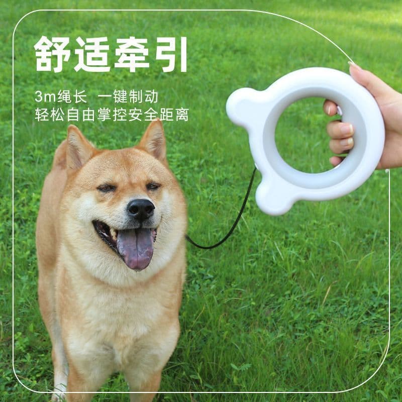 Trela luminosa de Nylon para caminhada de cães, com carregamento leve, coleira grande para animais de estimação, retráti