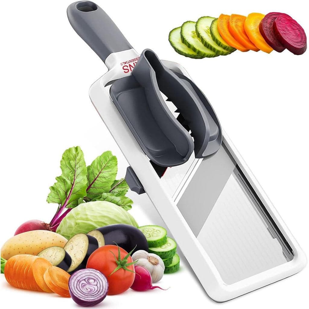 Cortador de Legumes para Cozinha – Lâminas Ajustáveis de Aço Inoxidável, com Cabo Confortável – Cortador de Legumes para