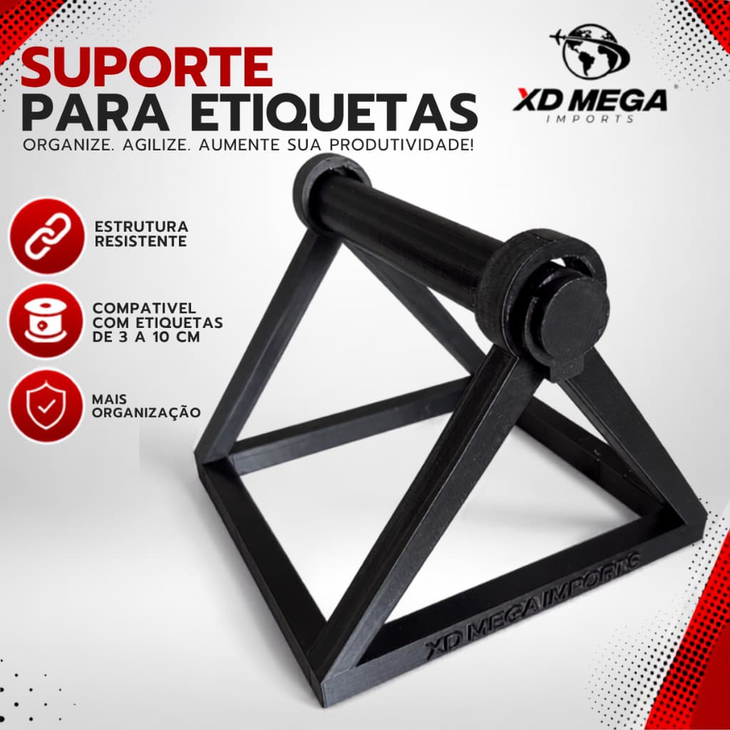 Suporte de etiquetas XD megaImports para etiquetas de 3 a 10 cm