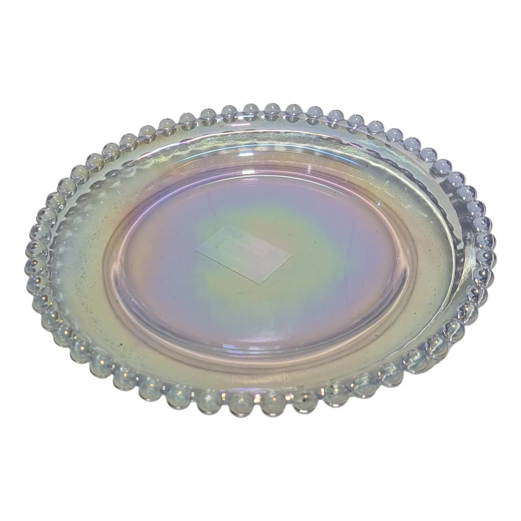 Prato Sobremesa Vidro Wincy Fade 20cm Transparente Bolinhas