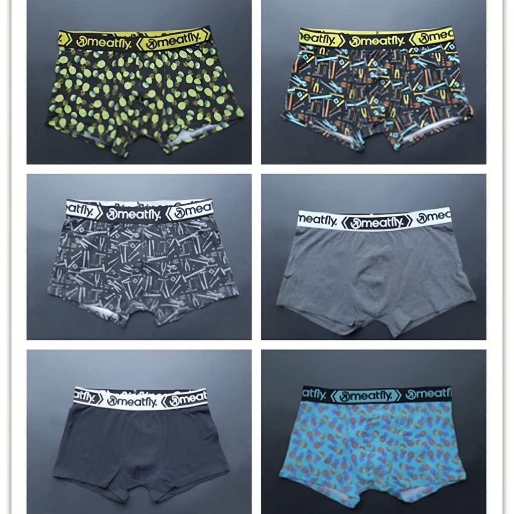 Cueca boxer masculina americana única transfronteiriça, cueca boxer de algodão confortável, diária, Regular, Graffiti