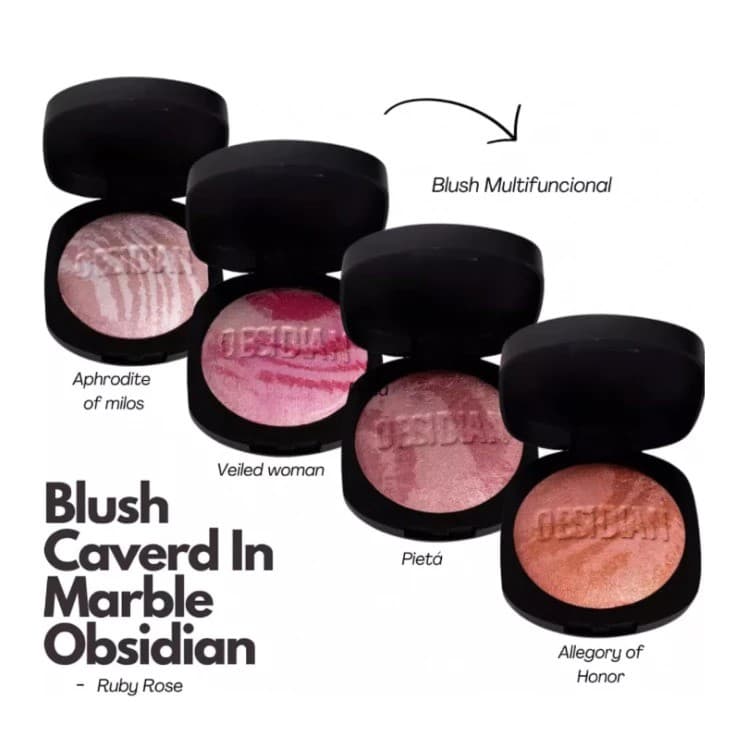 Blush Obsidian Ruby Rose Marble Carved Multifuncional Cintilante Alta Pigmentação