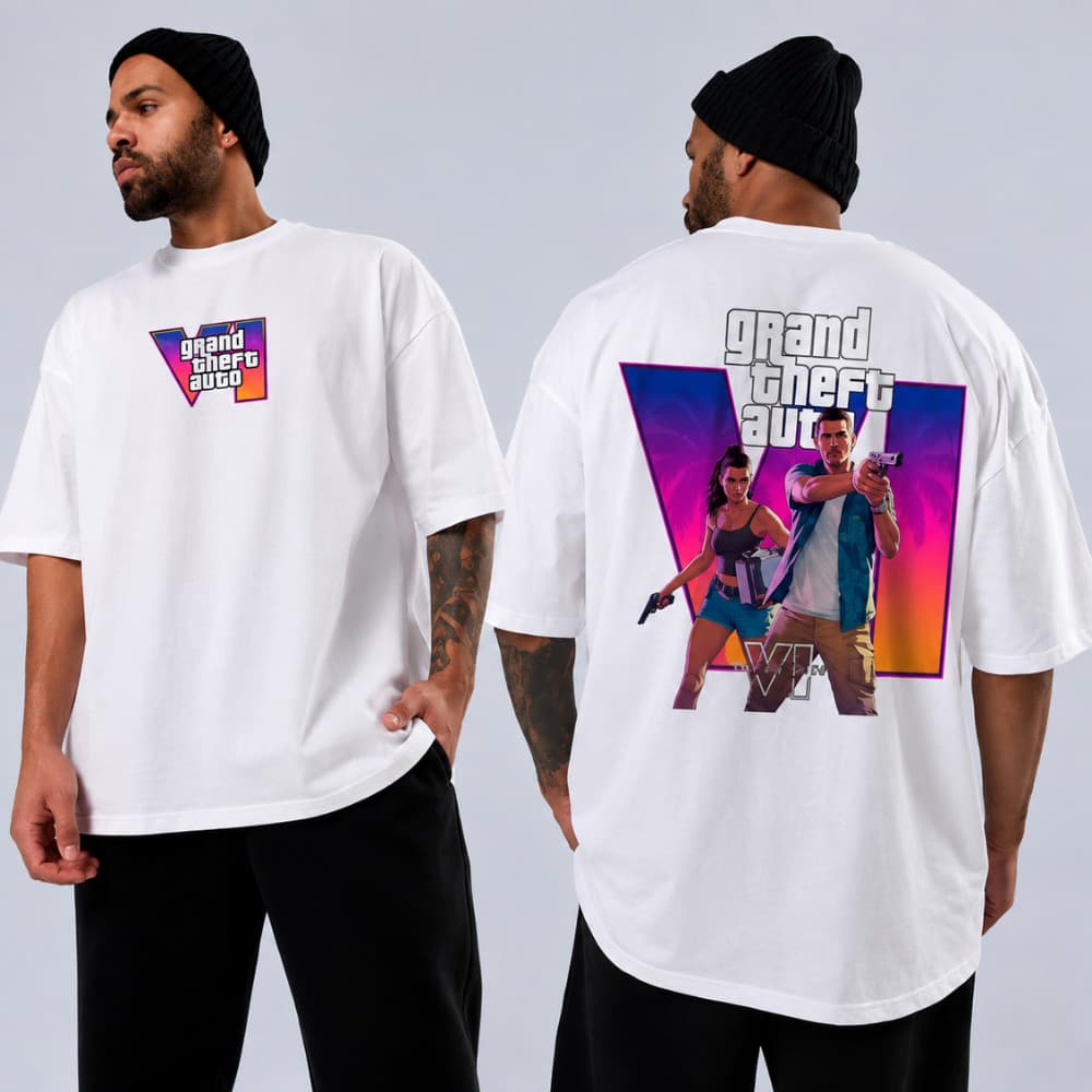 Camiseta Oversized Game Gta 6 Arte Exclusiva Lancamento  Bt1315
