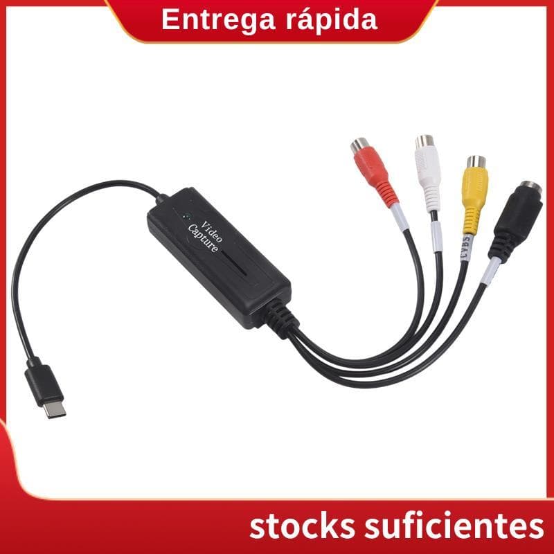1 Peça AV Para USB C Conversor Adaptador De Placa De Captura De Vídeo 1 Canal