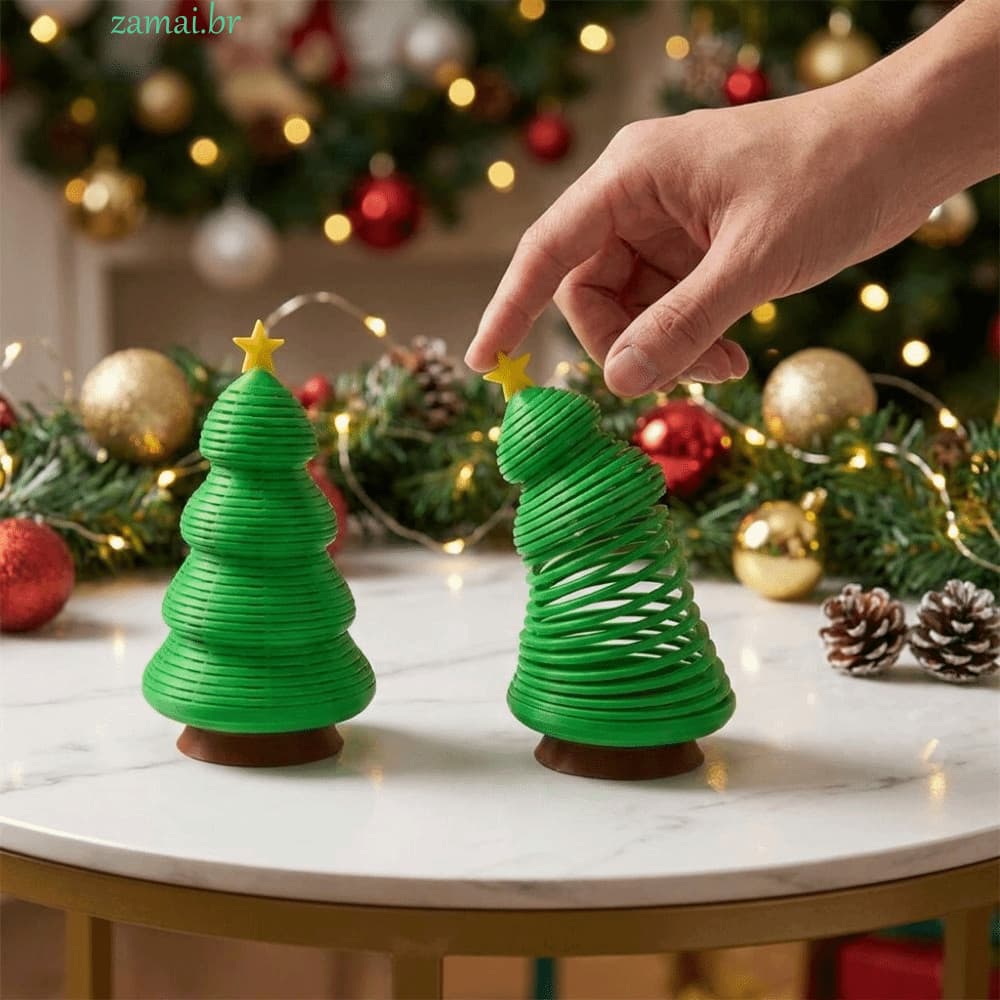 Estatueta De Árvore De Natal De Primavera ZAMAI , Impressa Em 3D De Plástico De Simulação , Dobrável