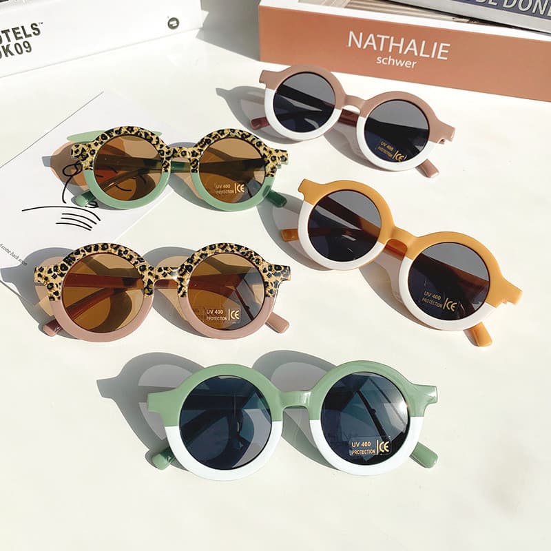 Óculos de bebê crianças óculos de sol meninos meninas Anti-ultravioleta estilo pai-filho quadro redondo na moda crianças