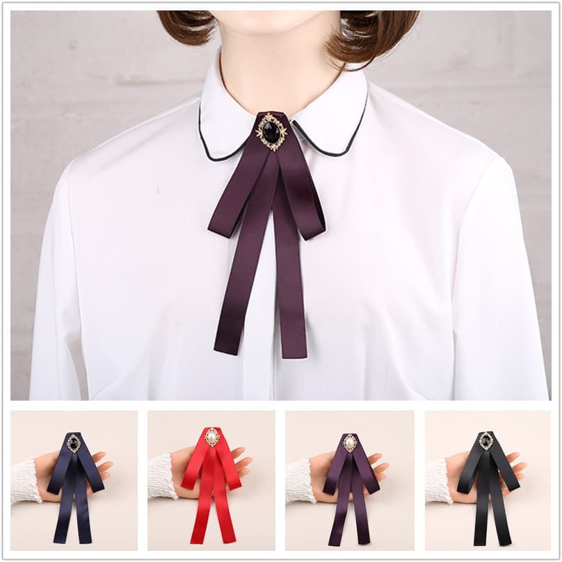 Gravata borboleta flor feminina strass pérola Streamer gravata pescoço pino profissional Wear camisa decoração gravata b