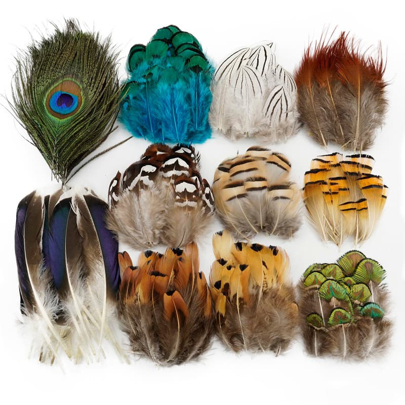 20Pcs Natural Peacock De Penas De Avestruz Para Trabalho Com Agulhas Artesanato Cabeleireiro Pequena Decoração