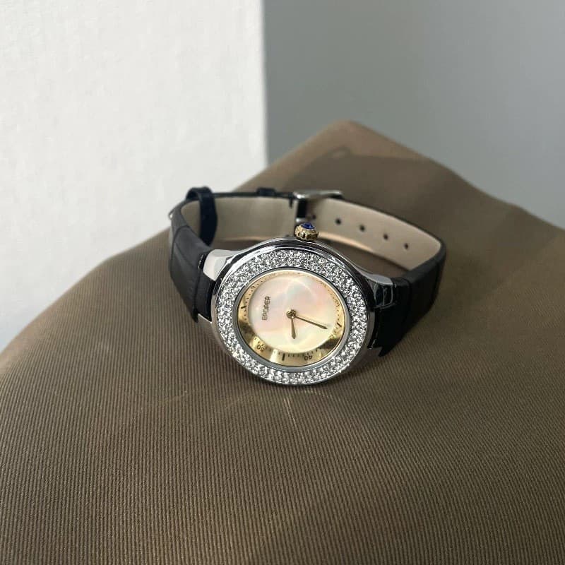 Relógio feminino Phnom Penh cravejado de diamantes, relógio de pulso com expressão de quartzo à prova d'água de alta qua