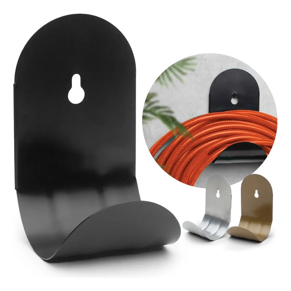 2x Suporte Mangueira Jardim Parede Aço Enrolador