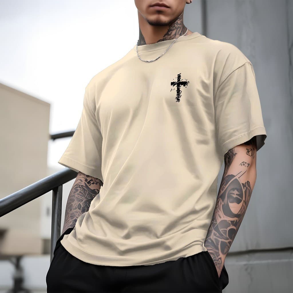 Camiseta Masculina Camisa Street Malha Premium 100% Algodão Cruz Tecido Confortavel Leve