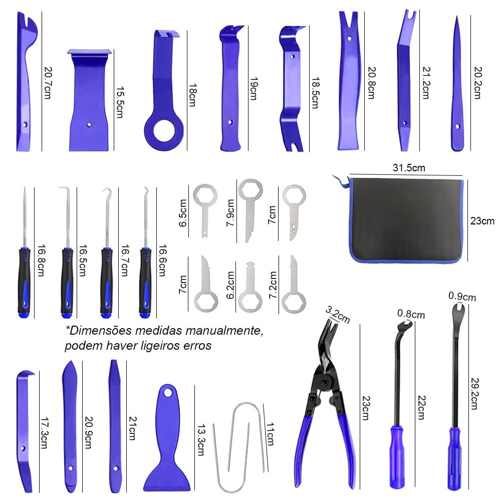 Conjunto de ferramentas de remoção de acessórios de 38 peças, Kit de ferramentas de remoção de fivela de clipe de painel