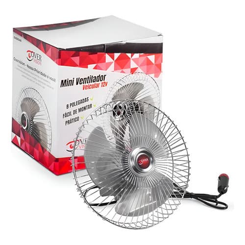 Mini Ventilador Oscilante 8 Polegadas 12v Carros