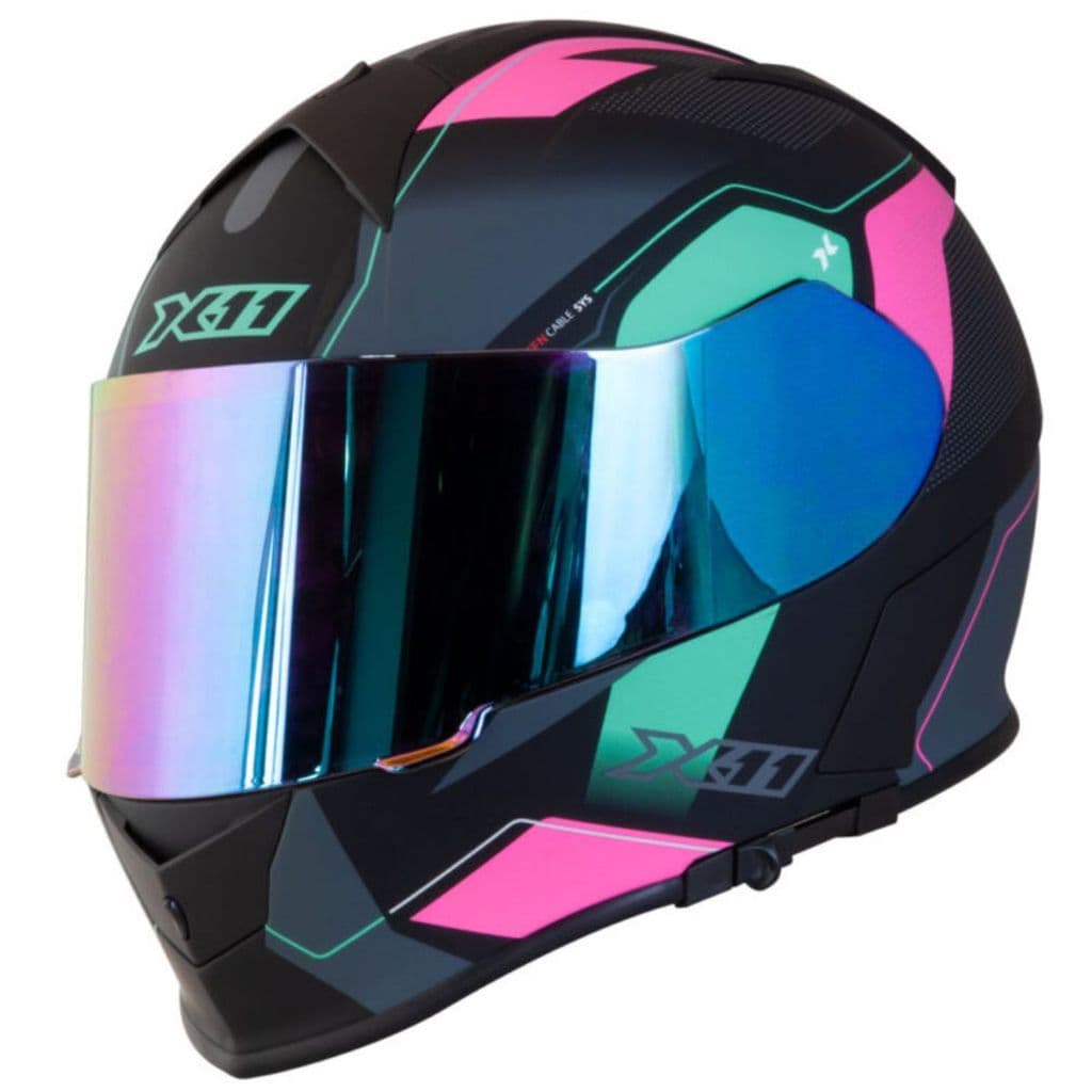 Capacete Moto X11 Revo Pro Flagger 2 Viseira Solar Ventilado