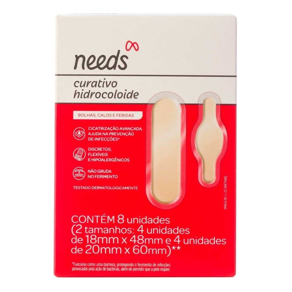 Needs Curativo Hidrocoloide Bolhas E Calos 8 Unidades
