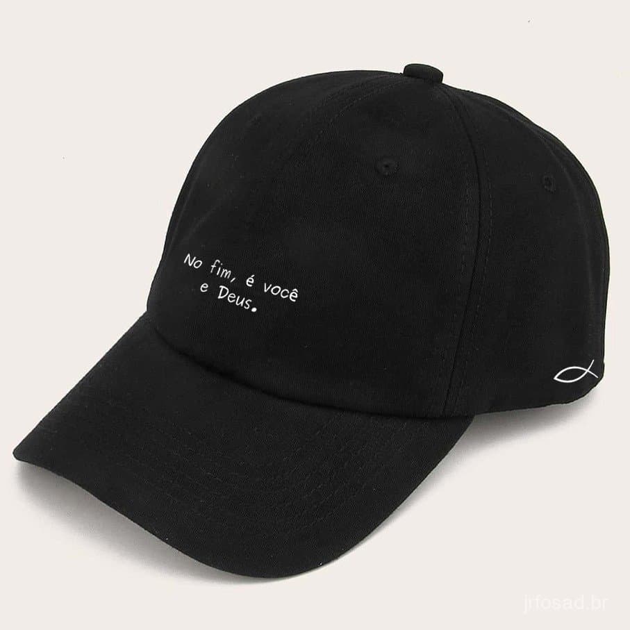bone baseball preto Masculino No fim e voce e Deus