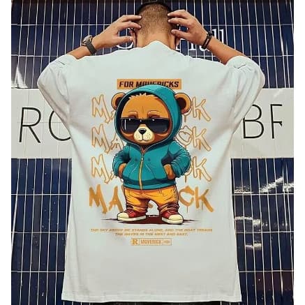 Camiseta Urso Mack Estilo Streetwear Camisa 100% Algodão Fio 30.1 Novo!