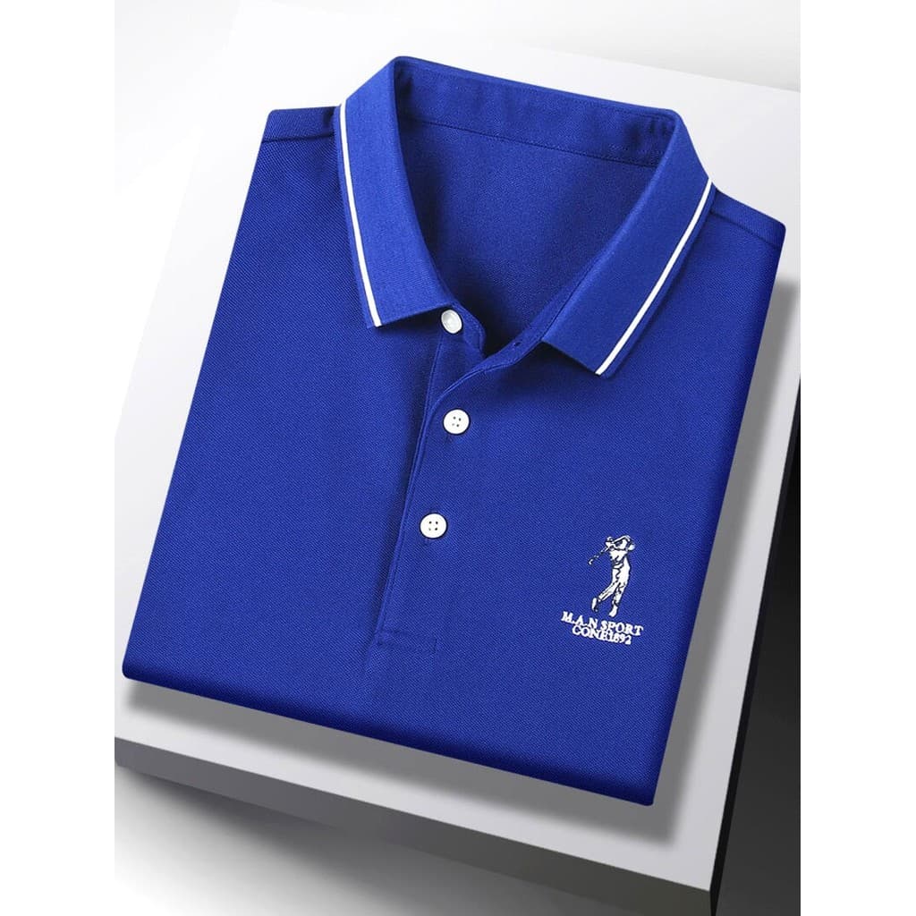 Marca verão corpo camisa de manga curta camiseta masculina mercerizado algodão lapela golfe jogando jogo camisa esportes