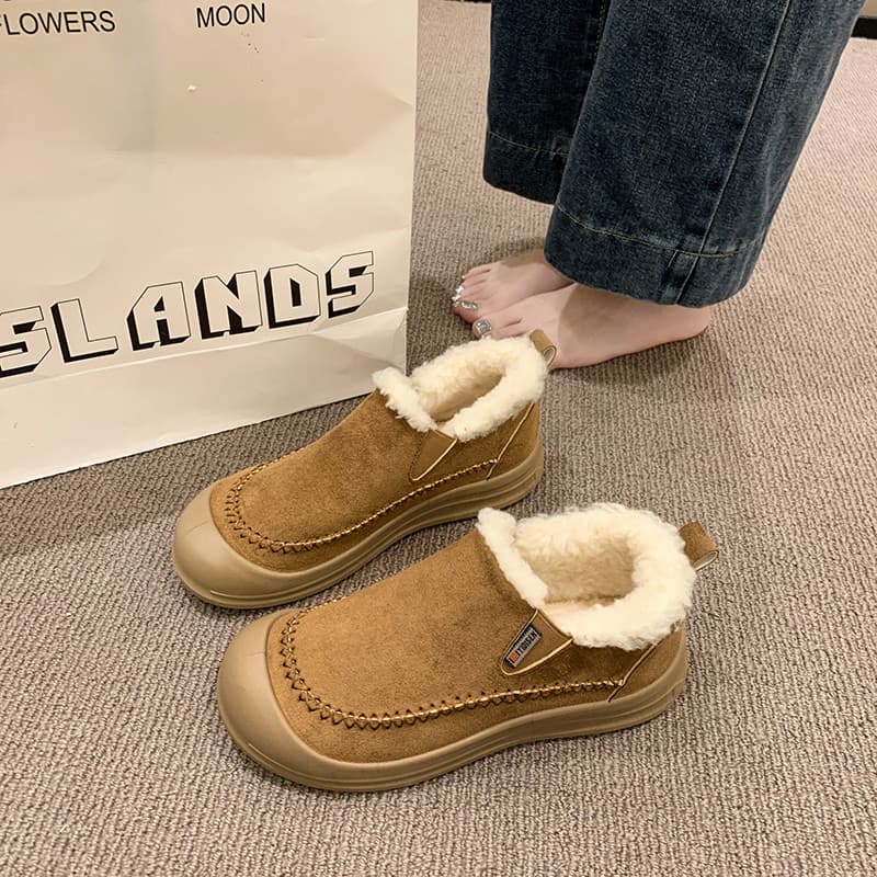 2026 inverno velho pequim sapatos de algodão feminino forro de lã engrossado sapatos de neve para idosos de meia-idade d