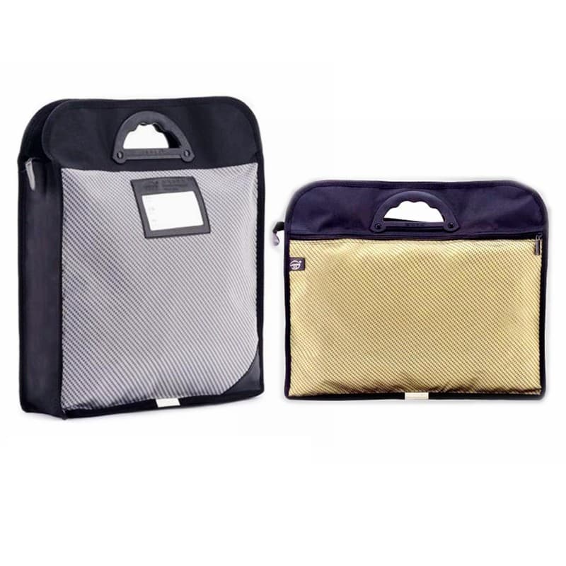 Gaosheng B4 Oxford Bolsa de arquivo de camada dupla Bolsa de tecido Ampliada Bolsa de conferência Extra grande dourada a