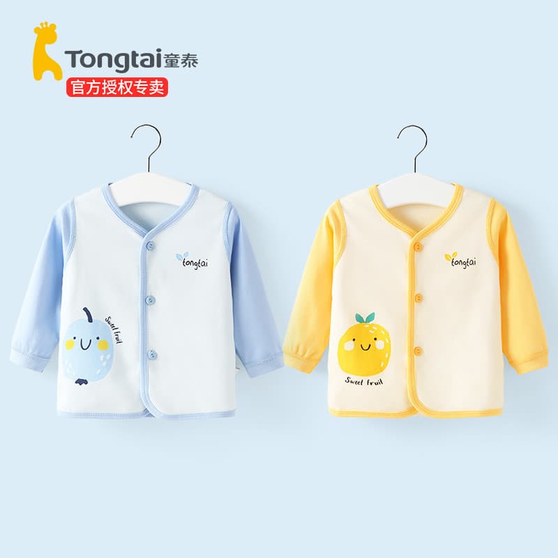 Tongtai bebê topo primavera outono roupas de outono do bebê puro algodão roupa interior recém-nascido roupas do bebê de
