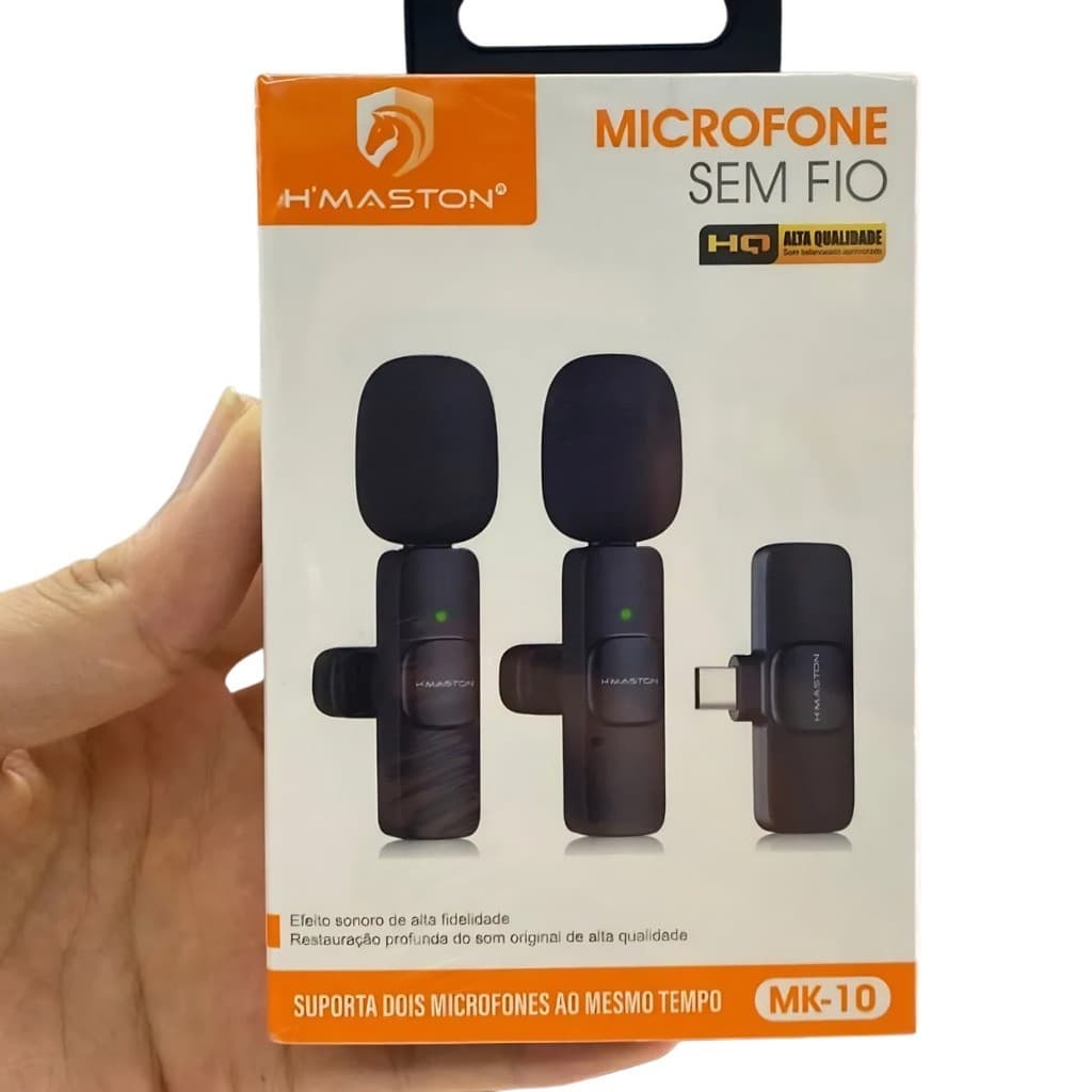 Microfone De Lapela Sem Fio Usb-c