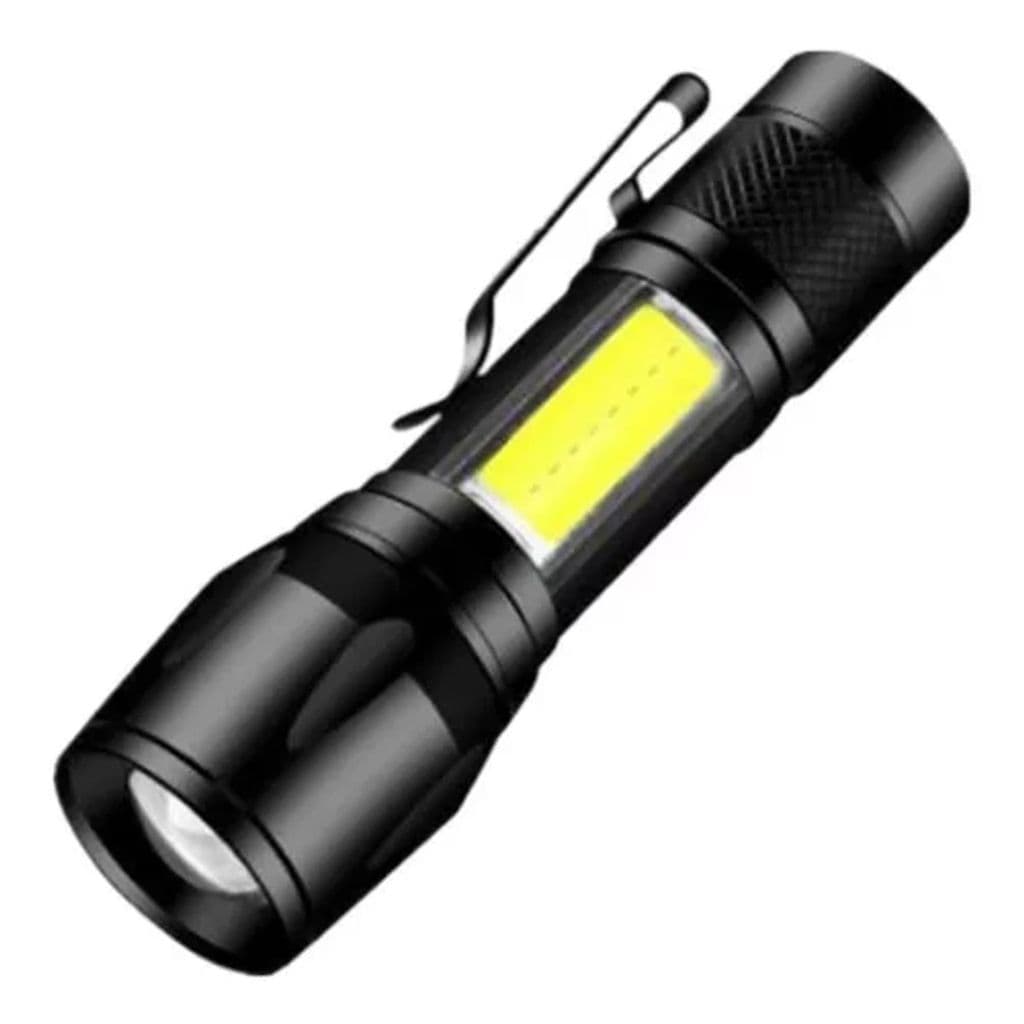 Mini Lanterna LED Recarregável USB Alta Potência Com Zoom Tática