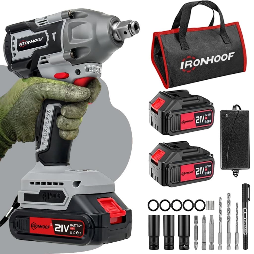 Chave De Impacto Furadeira Brushless520nm 21v 2 Bateria