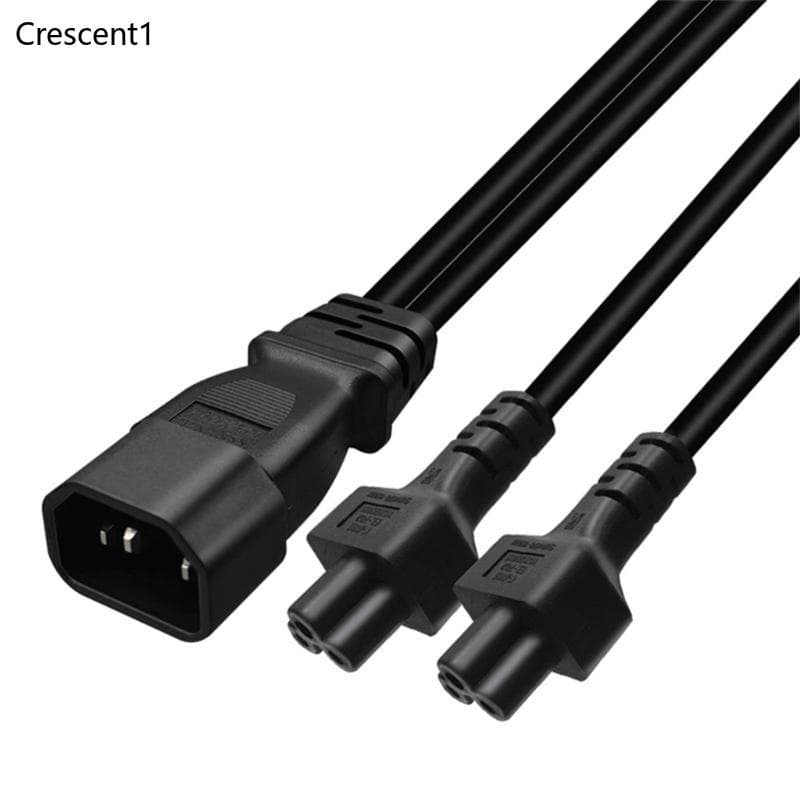Crescent1 Plugue 3 Pinos IEC320-C14 Para C5 + C5 Fêmea Adaptador Y-splitter Linha Conversor Fonte