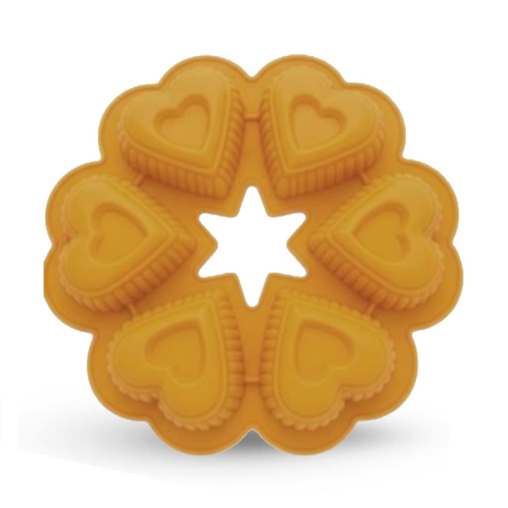 Forma de Silicone Dona Jura 6 Corações 25,5x4cm