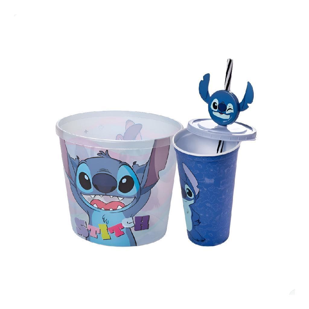 Kit Cinema Lilo e Stitch Balde e Copo Temático Grande