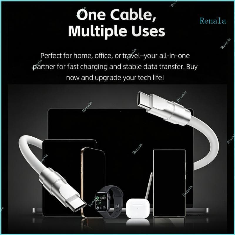 Renala USB C Para Carregamento E Transferência Macio 1 M Caixas Metal Viagens Trabalh