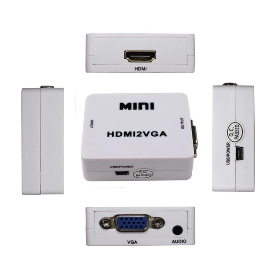 Adaptador Conversor HDMI para VGA com Áudio 1080P – Full HD, Compatível com PC, Notebook,PS4,Xbox,TV Box (Plug & Play)