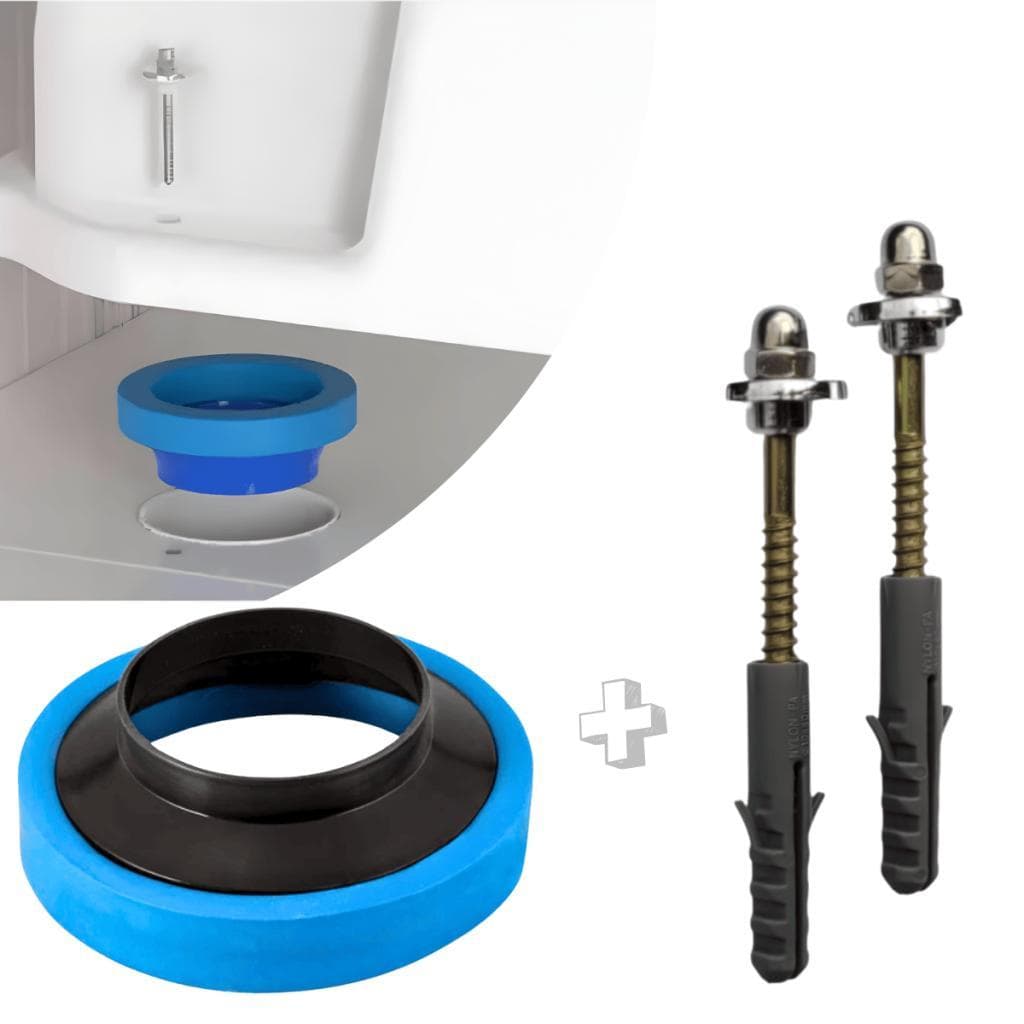 Kit Para Instalação de Vaso Sanitário Anel Vedação com Guia + Parafusos Bucha 08mm B8 Bruen