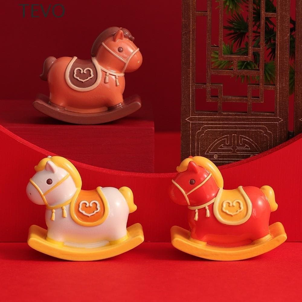 Enfeites De Mascote De Ano De Cavalo TEVO 2026 , Estatuetas Decorativas Realistas Do Zodíaco , Resina