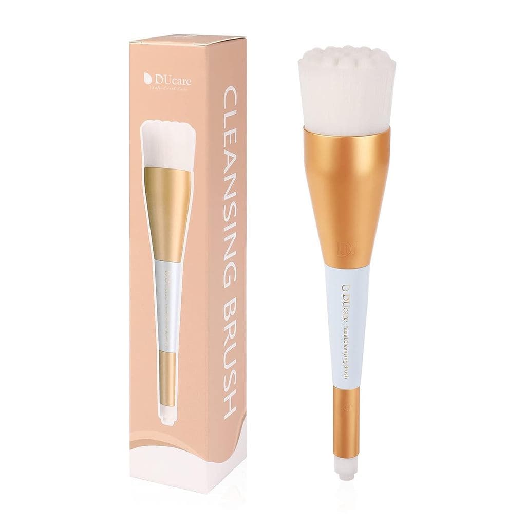 Escova Manual de Limpeza Facial DUcare, Escova Facial 2 em 1 para Cuidados com a Pele, Escova Manual de Dupla Face para