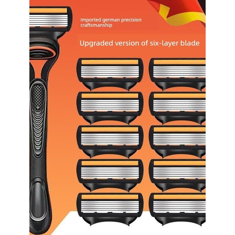 2026 Novo produto Geely Leopard Navalha de seis camadas de aço inoxidável Lâmina de 6 camadas Universal Cabeça de barbea