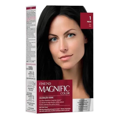 Tintura Amend Magnific Color Creme Coloração Permanente 1.0 Preto 1