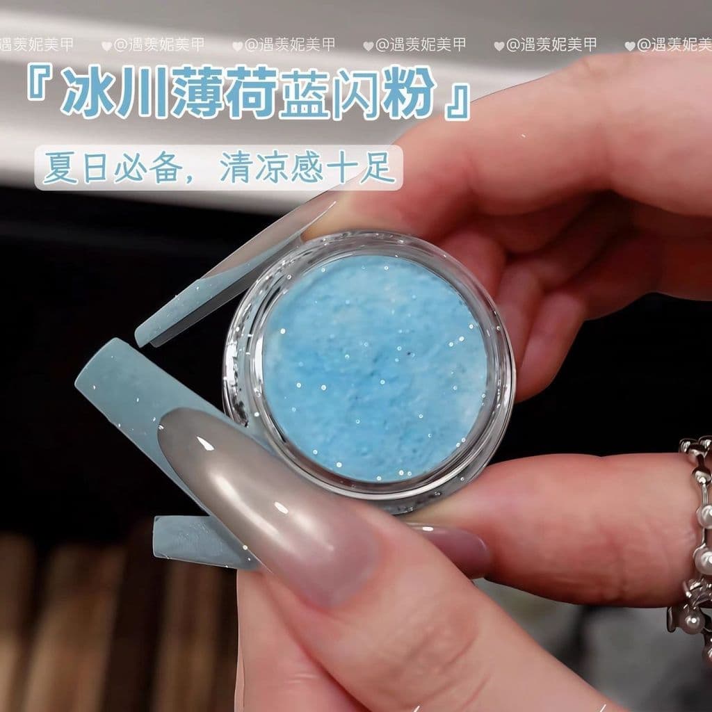 Super piscando verão glaciar hortelã azul glitter pó frutas doces esmagado diamante em pó açúcar em pó Manicure aspersão